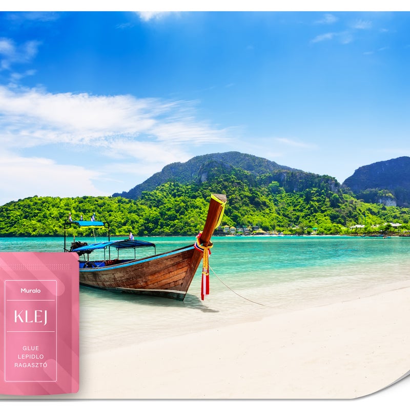 FOTOTAPETA DO SYPIALNI JADALNI ŁÓDKA OCEAN PLAŻA GÓRY LAS PEJZAŻ 150x105