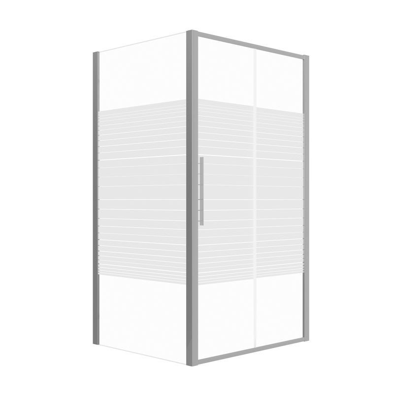 Kabina prysznicowa SEVANTE PYRUS 100x70 prostokątna przesuwna chrom z pasami 1 szt.