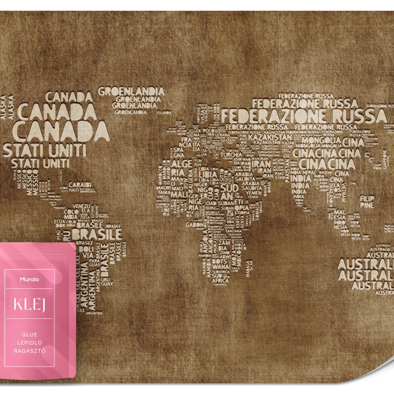 FOTOTAPETA DO SALONU BIURA ABSTRAKCJA ANTYCZNA WŁOSKA MAPA ŚWIATA 150x105