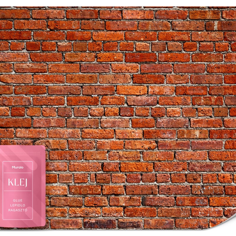 FOTOTAPETA DO SALONU BIURA CZERWONA CEGŁA KAMIEŃ MUR ABSTRAKCJA 3D 450x315