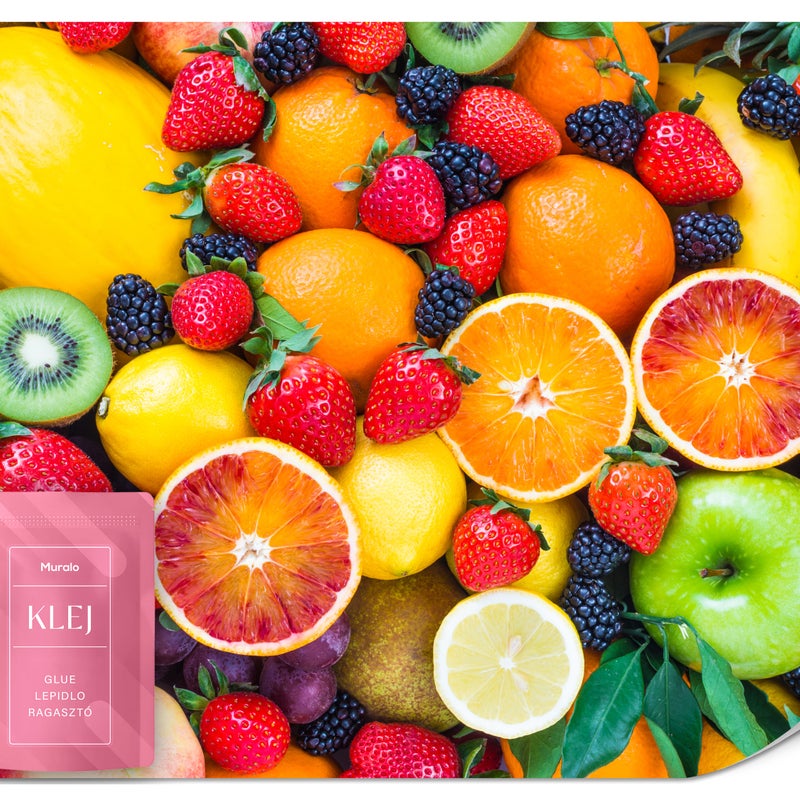 FOTOTAPETA DO KUCHNI ŚWIEŻE OWOCE POMARAŃCZE TRUSKAWKI KIWI CYTRYNY 150x105