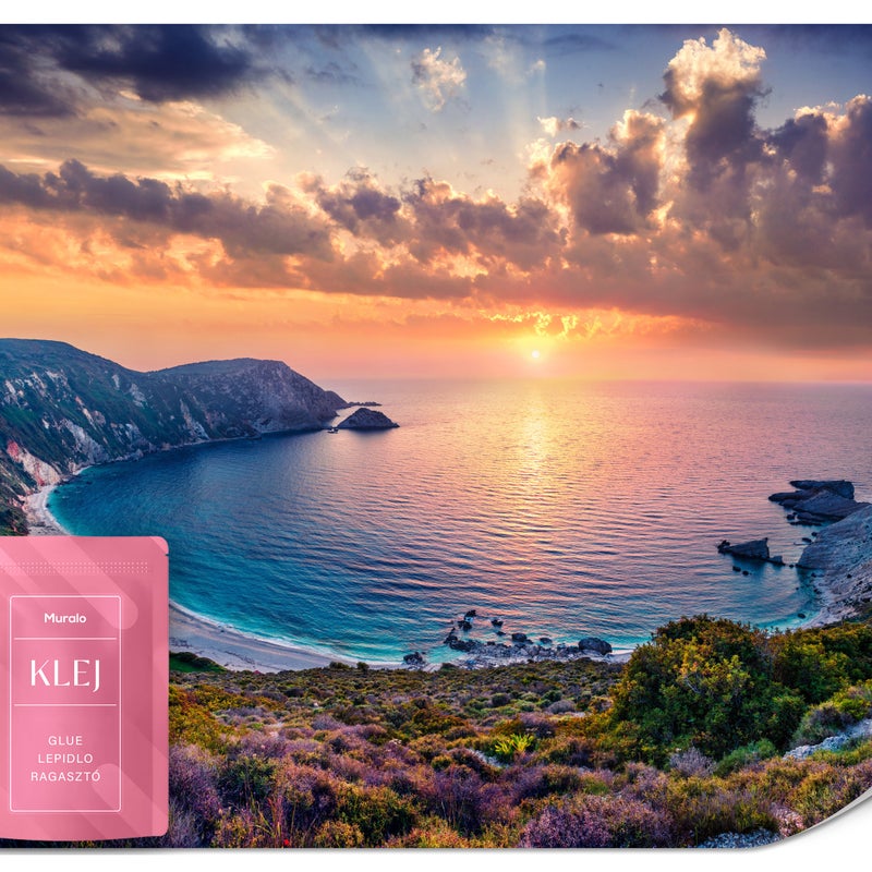 FOTOTAPETA ZACHÓD SŁOŃCA MORZE ŚRÓDZIEMNOMORSKIE ZATOKA PEJZAŻ 3D 500x350