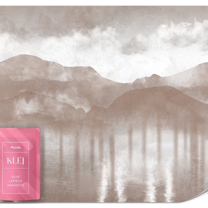 FOTOTAPETA DO SYPIALNI BRĄZOWY KRAJOBRAZ GÓRY JEZIORO ABSTRAKCJA 100x70