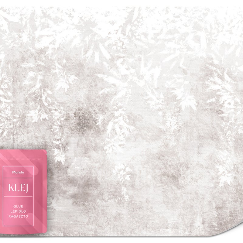 FOTOTAPETA DO SALONU BETON MURAL ABSTRAKCJA ROŚLINY LIŚCIE NATURA 500x350