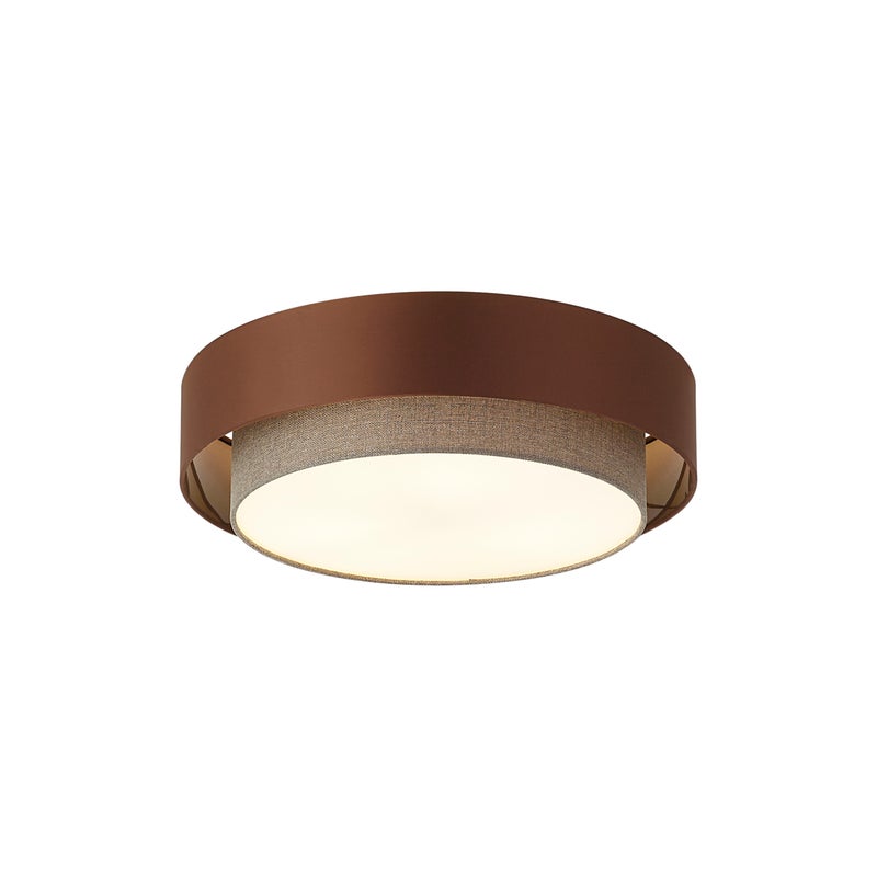 Nowoczesna lampa sufitowa ciemny brąz z taupe 50 cm 3-źródła światła - Drum Duo