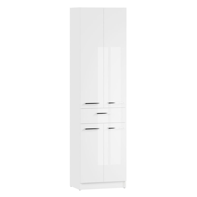 Słupek łazienkowy szafka łazienkowa regał do łazienki biały połysk 50 cm