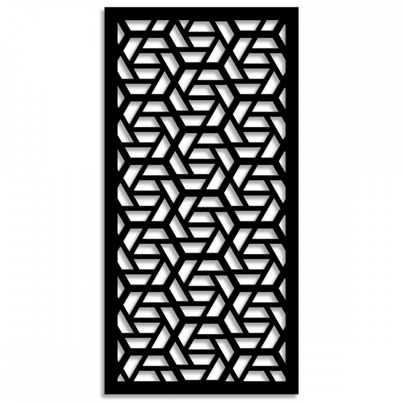 RHOMBUS - Panel perforowany - Osłona przeciwsłoneczna w kolorze czarnym, wymiary 47x94 cm - grubość 10 mm