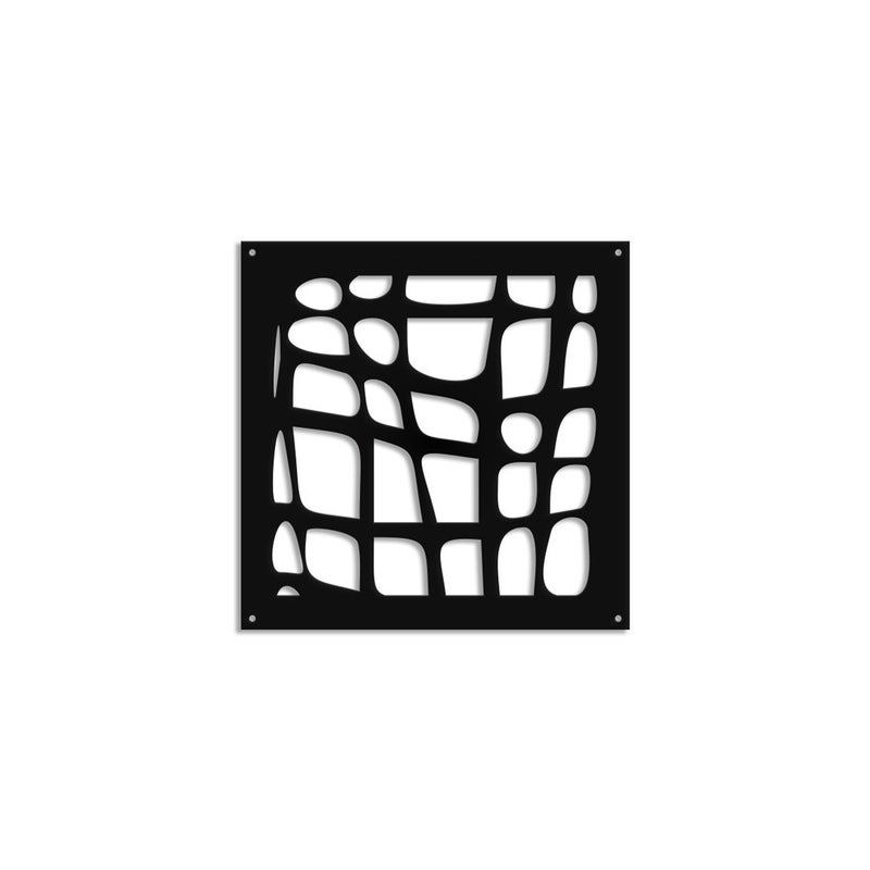 ABSTRAKT - Panel perforowany z PVC - CZARNY Parasol 98x98 cm Grubość 1 cm