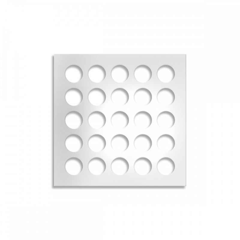 ŚREDNIE OTWORY - Panel perforowany z PCV - Biała osłona przeciwsłoneczna 73x73 cm Grubość 1 cm