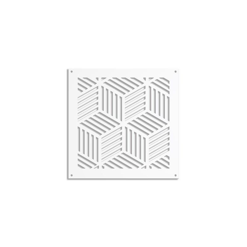 CUBIC - Panel perforowany z PVC - Biały parasol przeciwsłoneczny 73x73 cm Grubość 1 cm