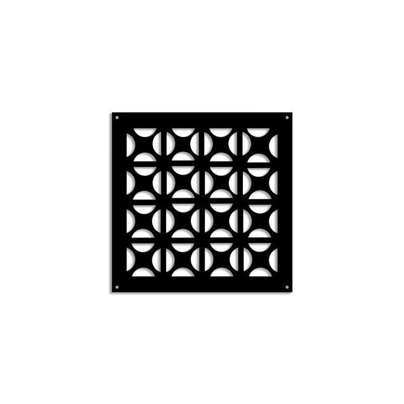 OKRĄGŁY KRZYŻ - Panel PCV perforowany - Czarny Parasol przeciwsłoneczny 73x73 cm Grubość 1 cm