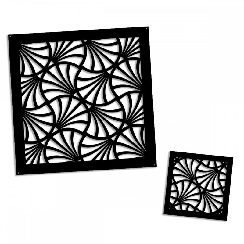 BELLS - Panel perforowany z PVC - Czarny Parasol przeciwsłoneczny 73x73 cm Grubość 1 cm