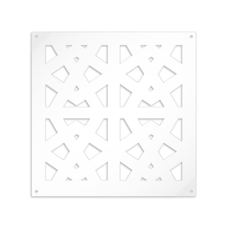 BALUSTRADY - Panel perforowany z PCV - 98X98 cm, biała osłona przeciwsłoneczna, grubość 1 cm