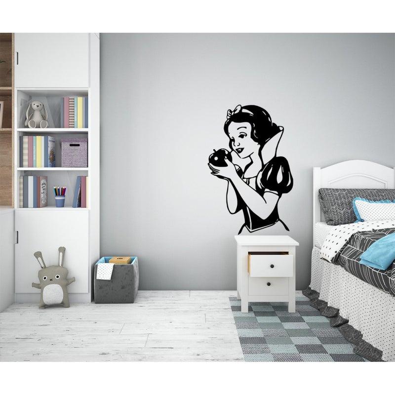 KRÓLEWNA ŚNIEŻKA - Naklejka ścienna winylowa 55x85 cm - kolor CZARNY