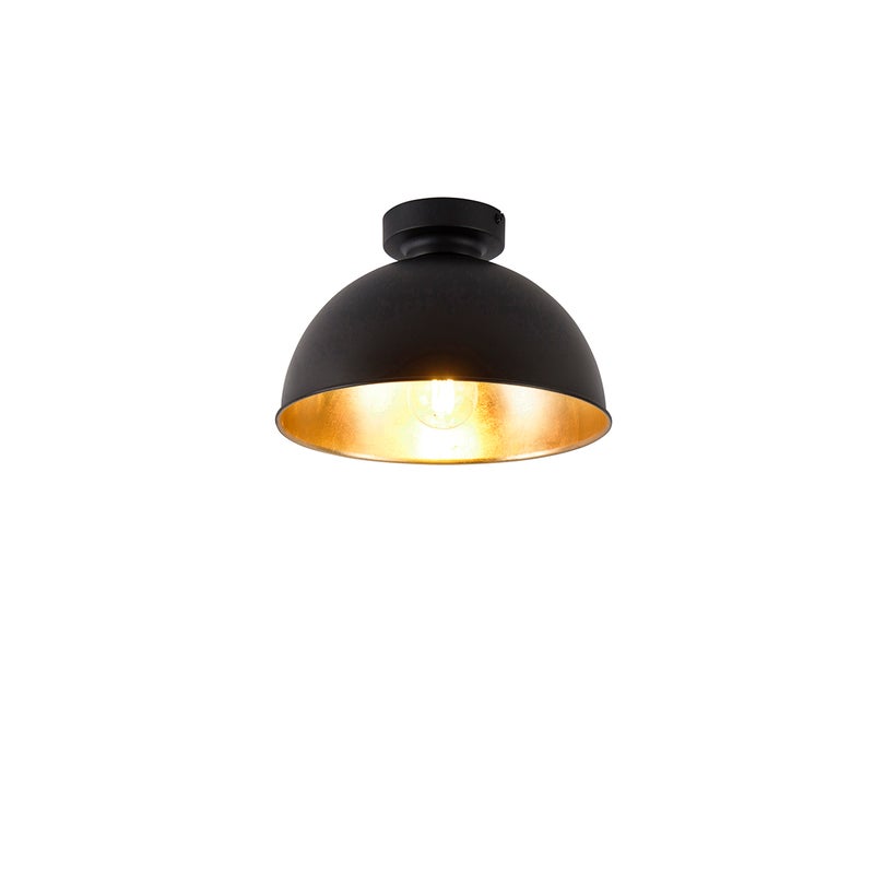 Inteligentna lampa sufitowa czarna ze złotem 28 cm z Wi-Fi A60 - Magnax