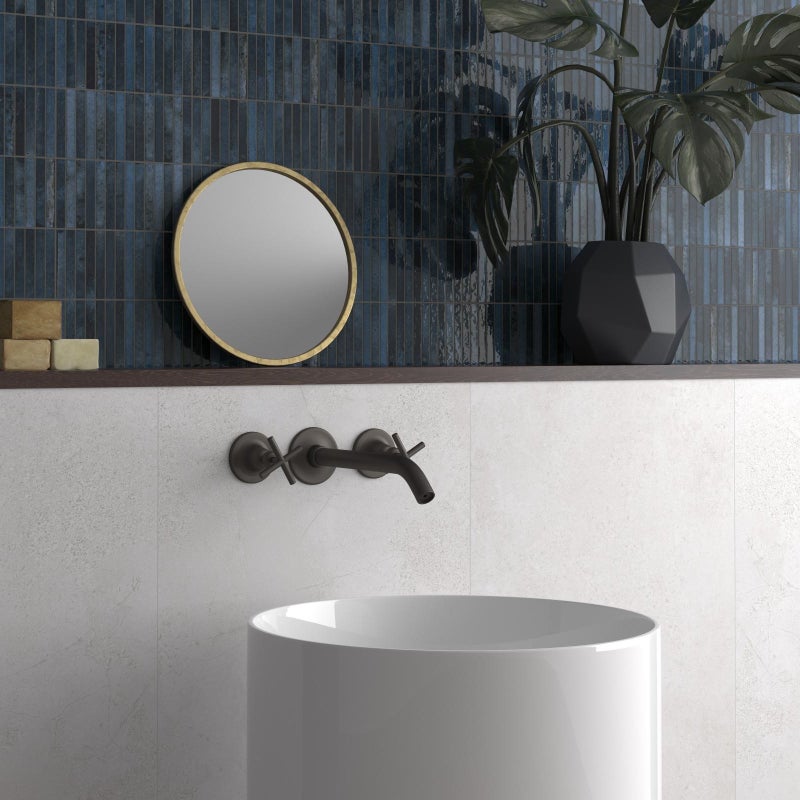 Mozaika Kit-Kat Ocean Glossy 11,5x23,1 cm – jasnoniebieska, błyszcząca okładzina ścienna premium z gresu porcelanowego