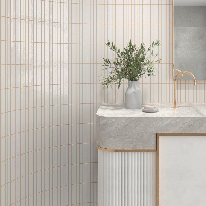 KIT-KAT MOSAICO SNOW GLOSSY 11,5X23,1. REVESTIMIENTO PREMIUM EN PORCELÁNICO BLANCO BRILLANTE