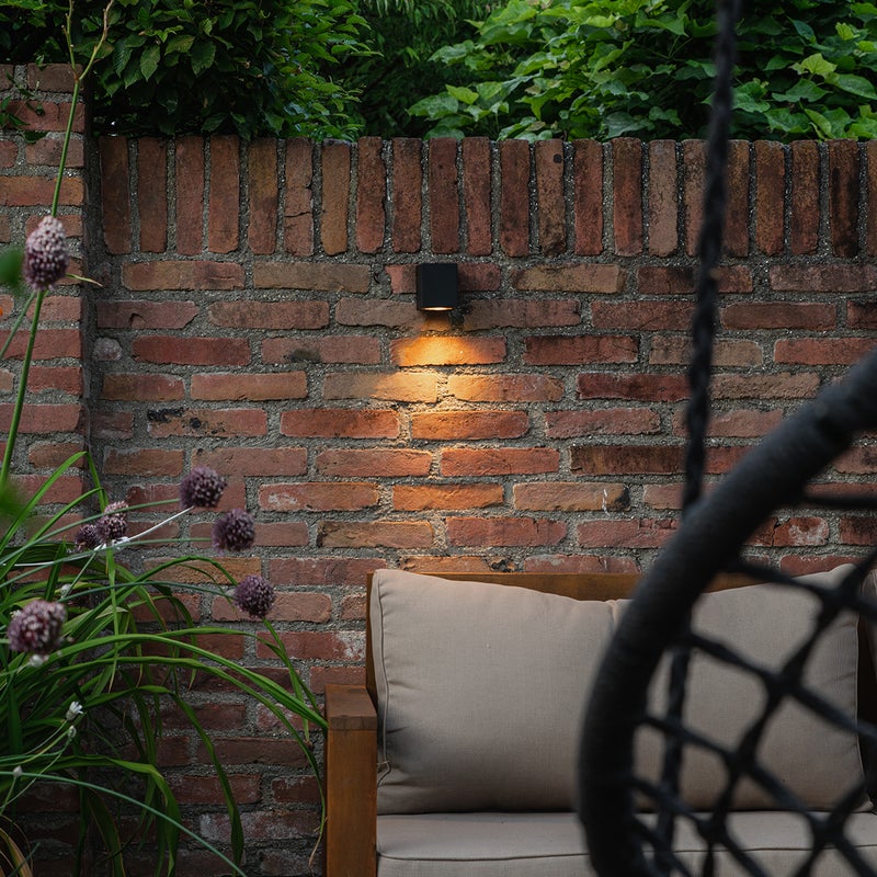 Qazqa nowoczesny lampa ścienna zewnętrzna do ogród inteligentny - Baleno - czarny, żarówkami LED 4.7w, gu10, ściemnialny, 6.8cm