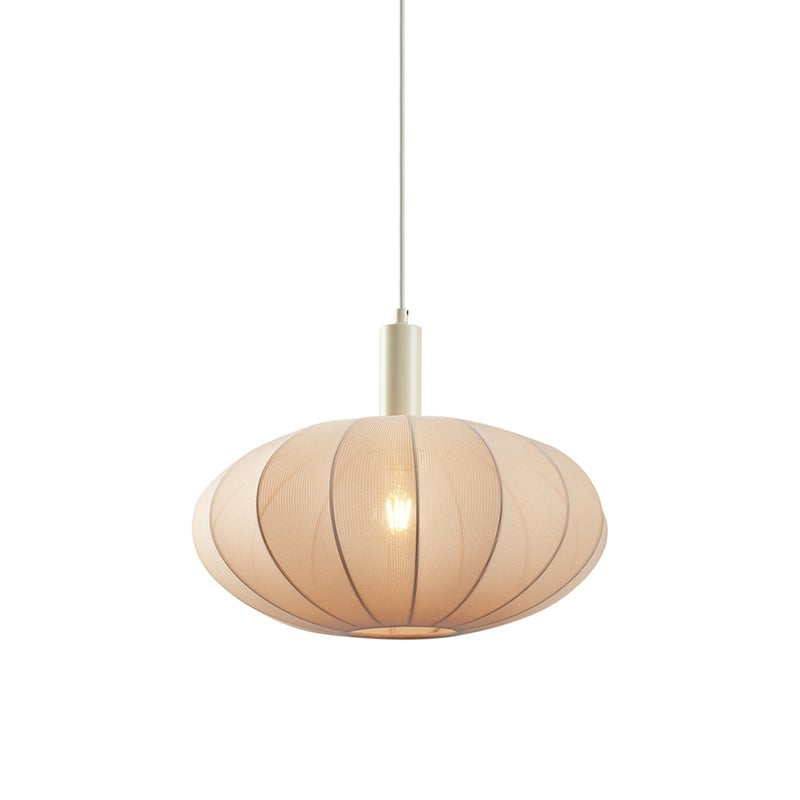 Lampa wisząca Japandi beżowa z materiałowym abażurem - Bida