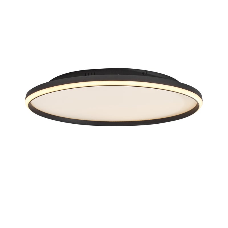 Designerska lampa sufitowa czarna z białym, w zestawie LED z 3-stopniowym ściemnianiem - Xavi