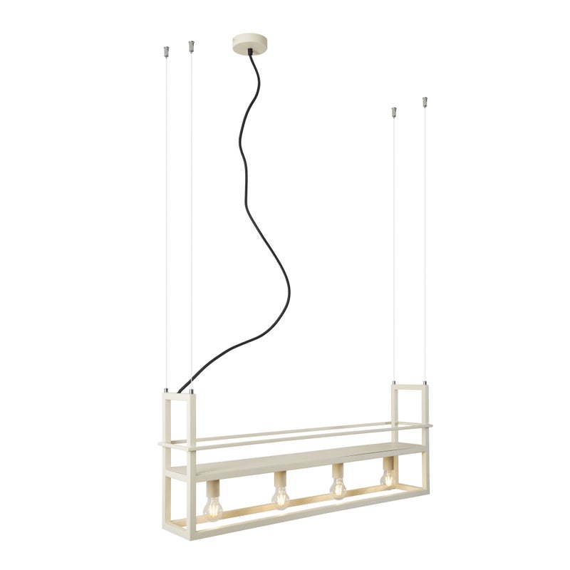 Industrialna lampa wisząca beżowa 4-punktowa - Cage Rack