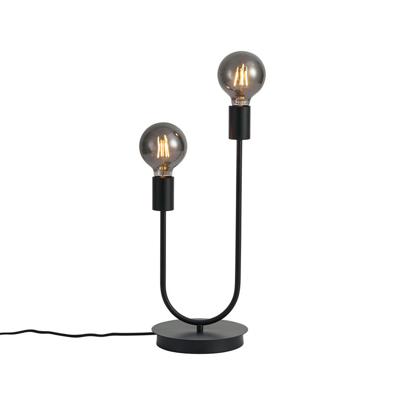 Lampa stołowa Art Deco czarna 2-źródła światła - Tuning
