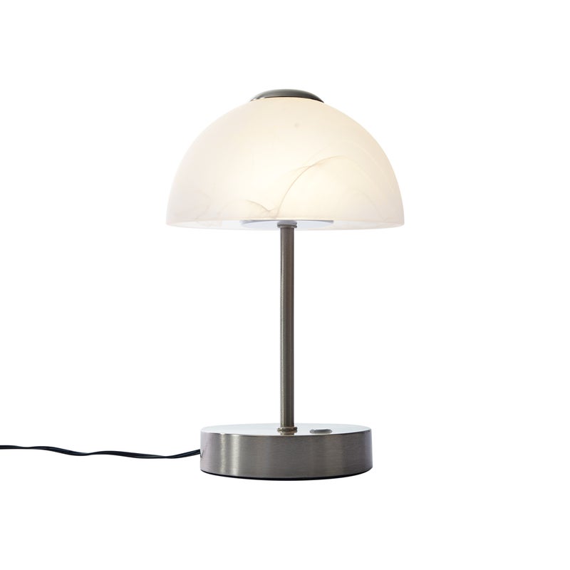 Designerska lampa stołowa stalowa ze szkłem opalowym z możliwością ściemniania LED - Joya