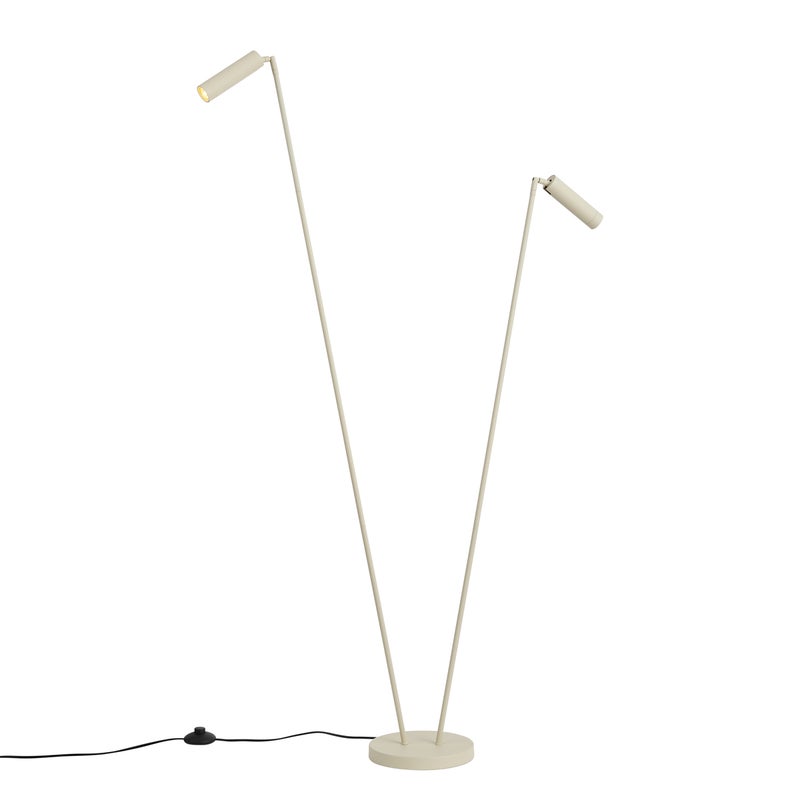 Nowoczesna lampa podłogowa beżowa 2-źródła światła GU10 35mm - Thomas