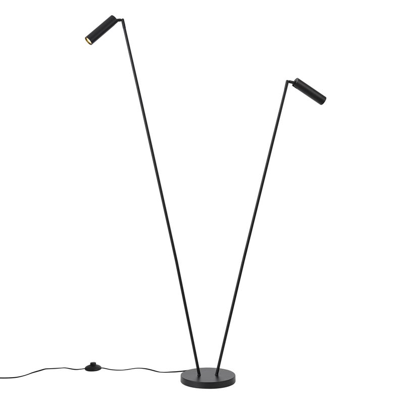 Nowoczesna lampa podłogowa czarna 2-źródła światła GU10 35mm - Thomas