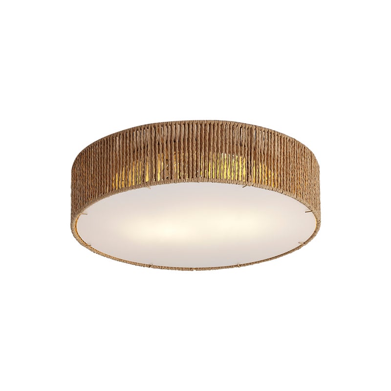 Lampa sufitowa Japandi naturalna z abażurem 38 cm 2-źródła światła - Luz
