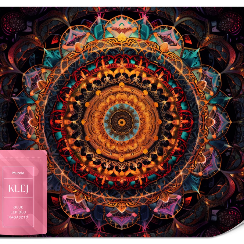 FOTOTAPETA DO SYPIALNI KOLOROWA MANDALA ORNAMENTY BOHO ABSTRAKCJA 200x140