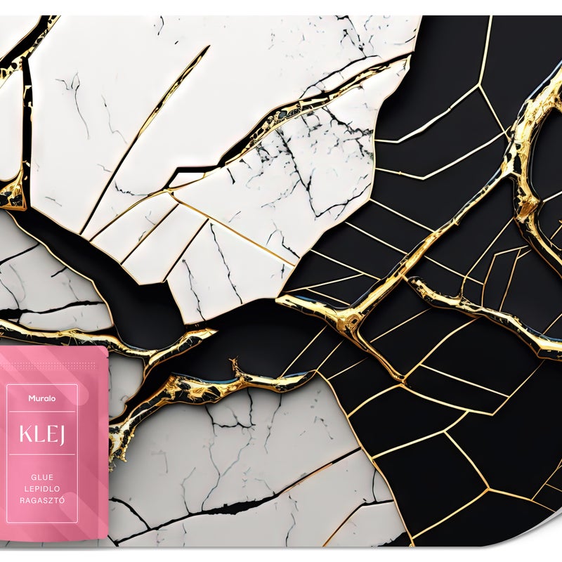 FOTOTAPETA DO SYPIALNI SALONU ABSTRAKCJA PĘKATY MARMUR EFEKT 3D 450x315