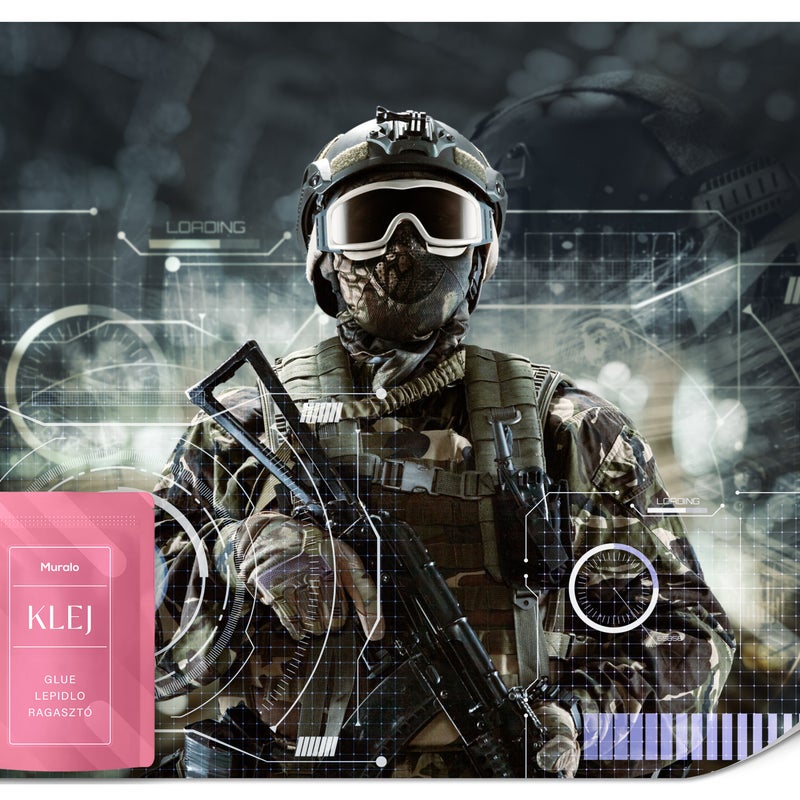 FOTOTAPETA DLA CHŁOPCA NOWOCZESNY ŻÓŁNIERZ ARMIA TAPETA MŁODZIEŻOWA 150x105