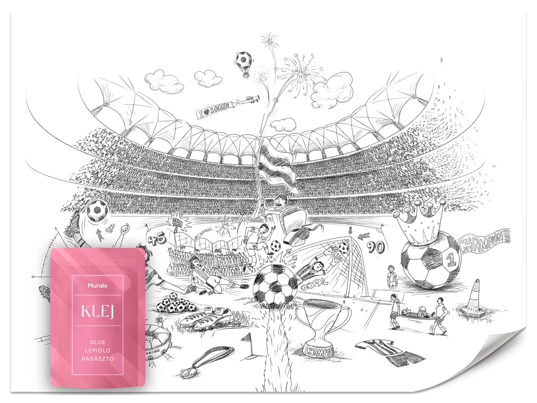 FOTOTAPETA DLA DZIECI MALOWANY STADION PIŁKARSKI SPORT DLA CHŁOPCA 150x105