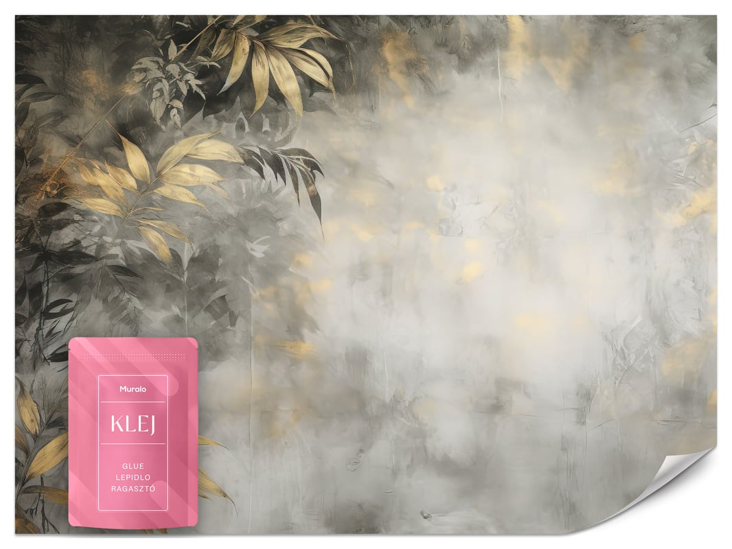 FOTOTAPETA KWIATY LIŚCIE TAPETA BETON NA ŚCIANĘ DO SYPIALNI SALONU 450x315