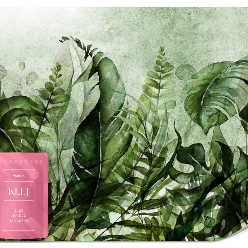 FOTOTAPETA DO SALONU SYPIALNI LIŚCIE TROPIKALNE ABSTRAKCJA MURAL 150x105