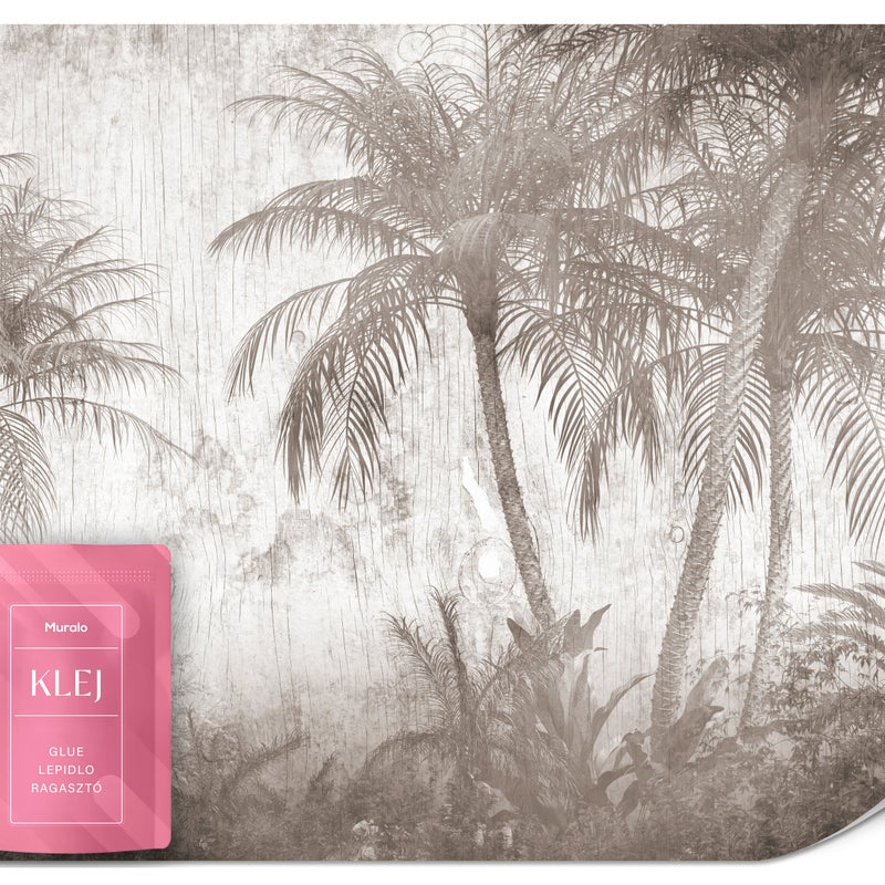 FOTOTAPETA DO SALONU PALMY LAS NATURA TEKSTURA DREWNA STYL VINTAGE 150x105
