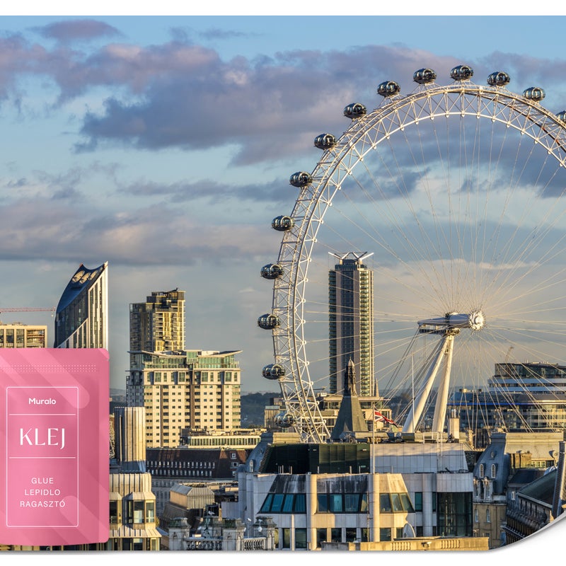 FOTOTAPETA DO SALONU BIURA LONDON EYE MIASTO LONDYN PANORAMA 3D 200x140