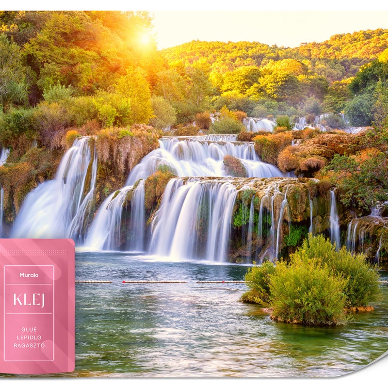 FOTOTAPETA DO SYPIALNI WODOSPAD KASKADA WSCHÓD SŁOŃCA PEJZAŻ 3D 400x280