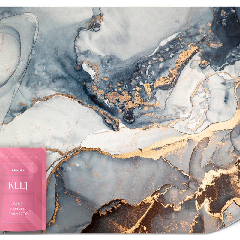 FOTOTAPETA DO SYPIALNI NIEBIESKI MARMUR ABSTRAKCJA STYL GLAMOUR 100x70