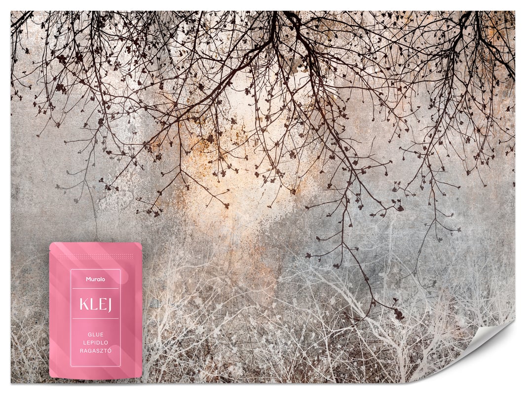 FOTOTAPETA DO SALONU SYPIALNI BETON ABSTRAKCJA ROŚLINY MURAL TAPETA 100x70