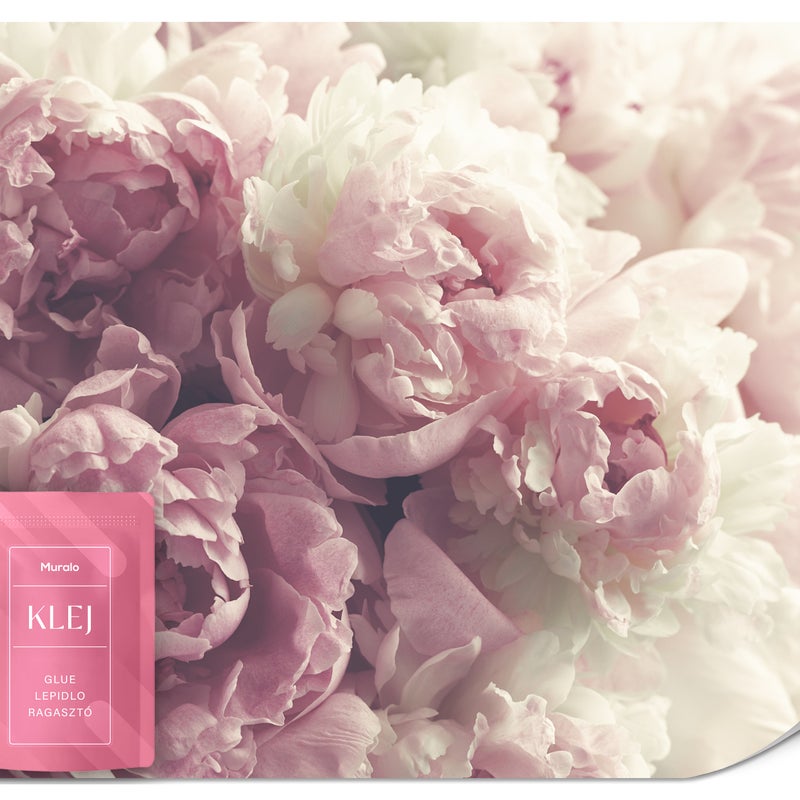 FOTOTAPETA DO SYPIALNI SALONU KWIATY PIWONIE PEONIE NATURA BOHO 500x350