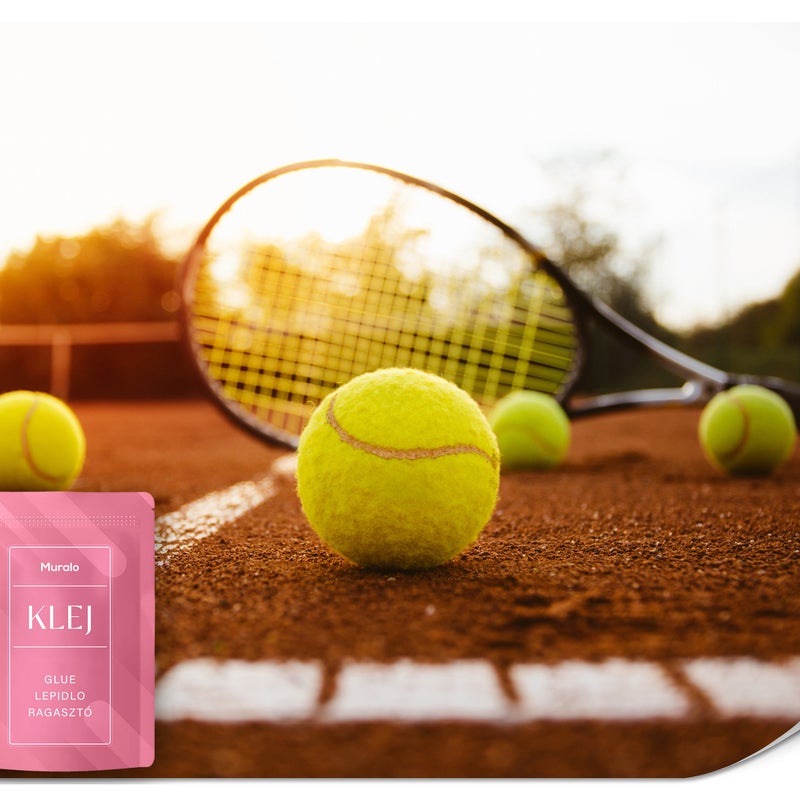 FOTOTAPETA MŁODZIEŻOWA RAKIETY TENISOWE PIŁKI SPORT KORT EFEKT 3D 300x210