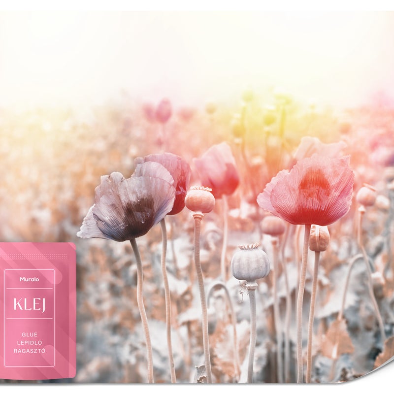 FOTOTAPETA DO SALONU JADALNI POLNE KWIATY MAKI NATURA ABSTRAKCJA 200x140