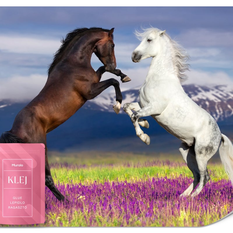 FOTOTAPETA ŚCIENNA KONIE LAWENDOWE POLE KWIATY ABSTRAKCJA NATURA 3D 150x105