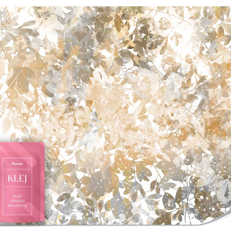 FOTOTAPETA DO SALONU SYPIALNI ABSTRAKCYJNE LIŚCIE NATURA MURAL BOHO 100x70