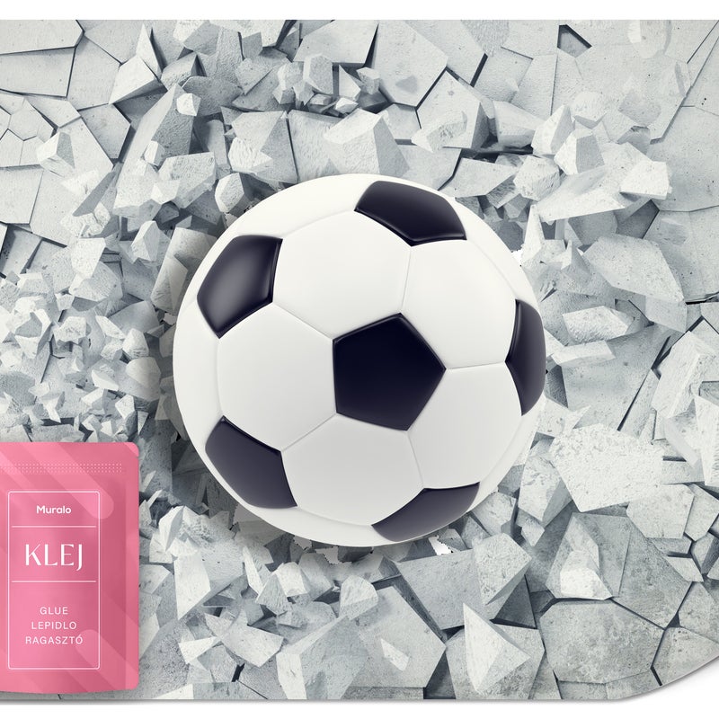 FOTOTAPETA DLA CHŁOPCA PIŁKA NOŻNA SPORT ABSTRAKCJA MUR EFEKT 3D 150x105