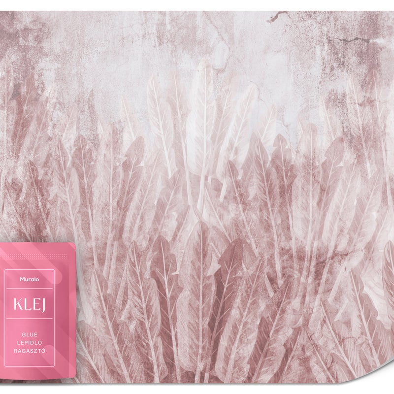 FOTOTAPETA DO SALONU SYPIALNI LIŚCIE BANANOWCA BETON ABSTRAKCJA 150x105