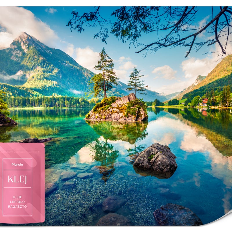 FOTOTAPETA DO SALONU JEZIORO HINTERSEE KRAJOBRAZ GÓRY LAS EFEKT 3D 300x210