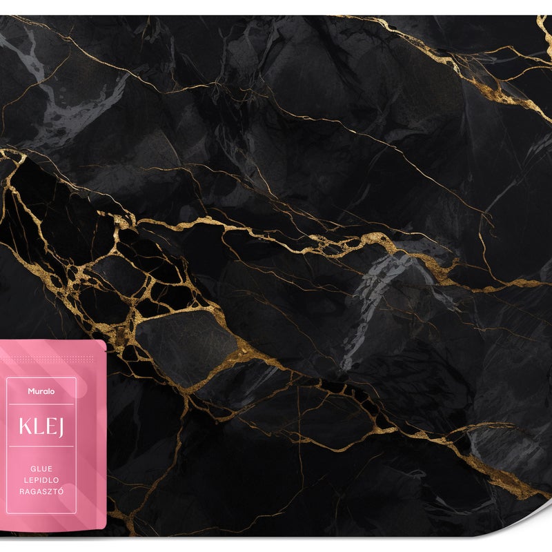 FOTOTAPETA DO SALONU NOWOCZESNY CZARNY MARMUR STYL GLAMOUR LOFT 200x140